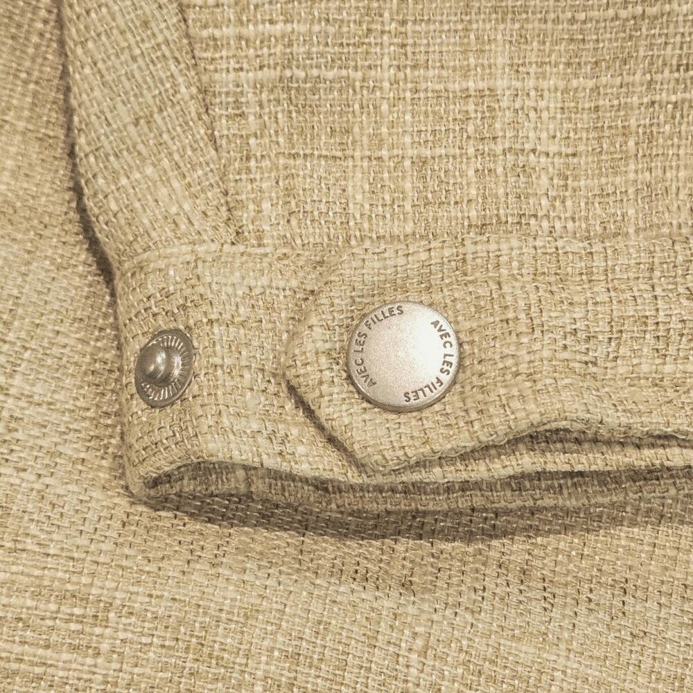 Avec Les Filles XL Linen-Look Boxy Light Green Hooded Utility Jacket - Picture 9 of 11